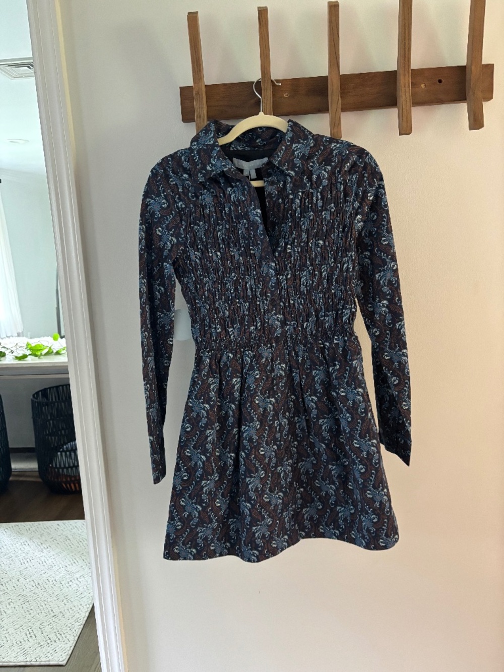 Hill House Home Mira Dress Cala Paisley Navy Small NWT